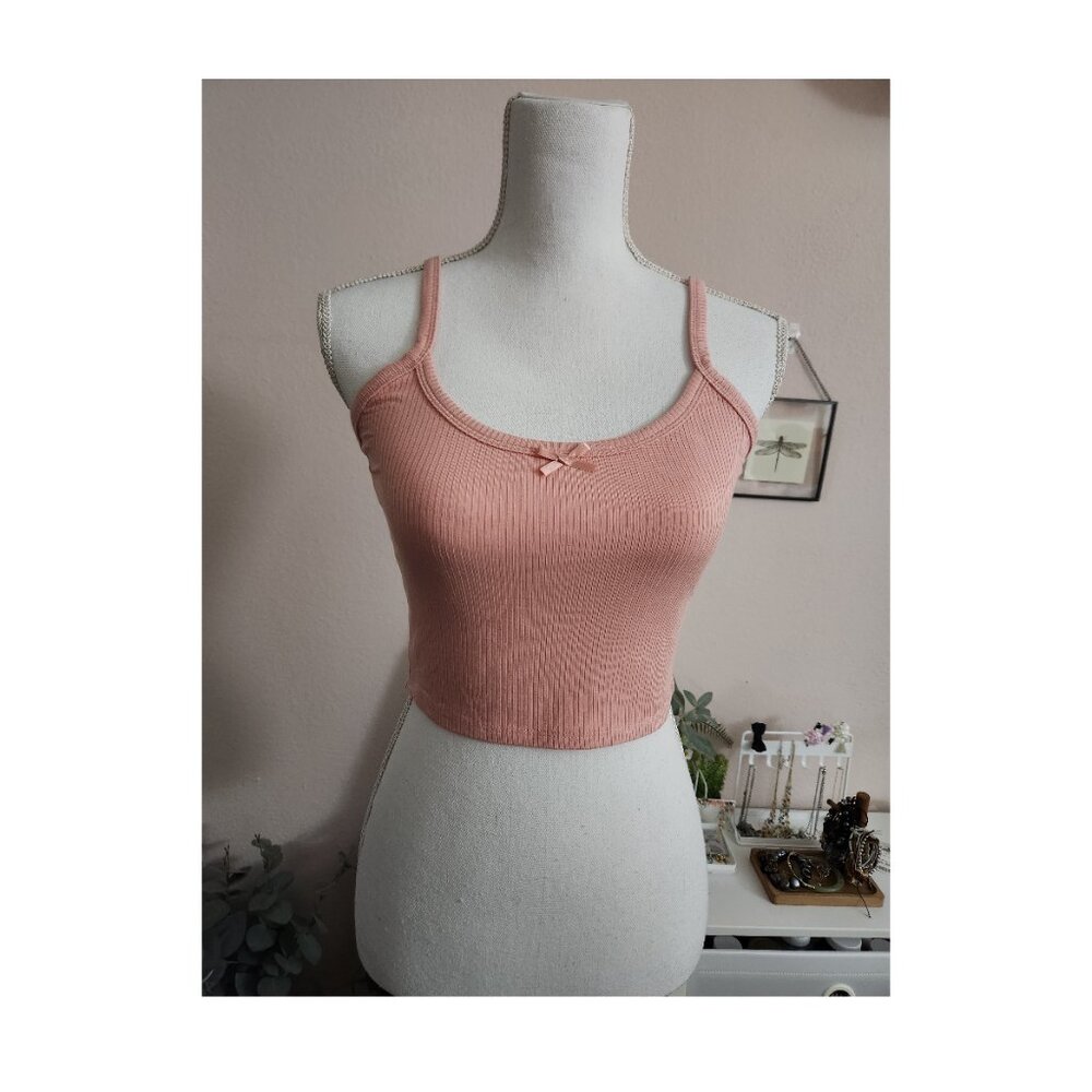 Very Soft Light Pink Basic Crop Cami
